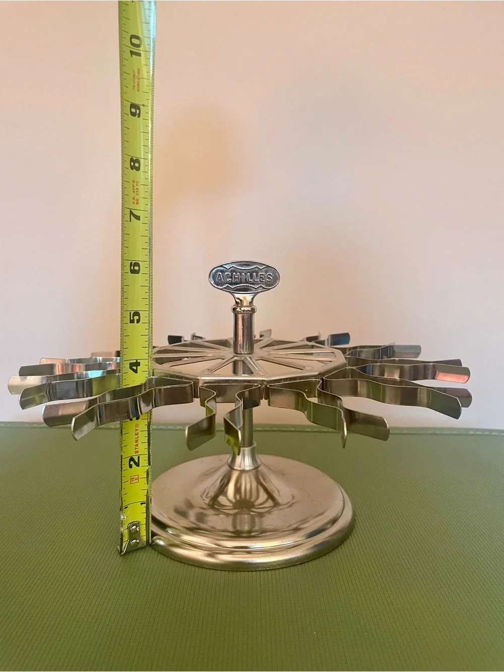 Vintage Stamp Holder - silver, rotating